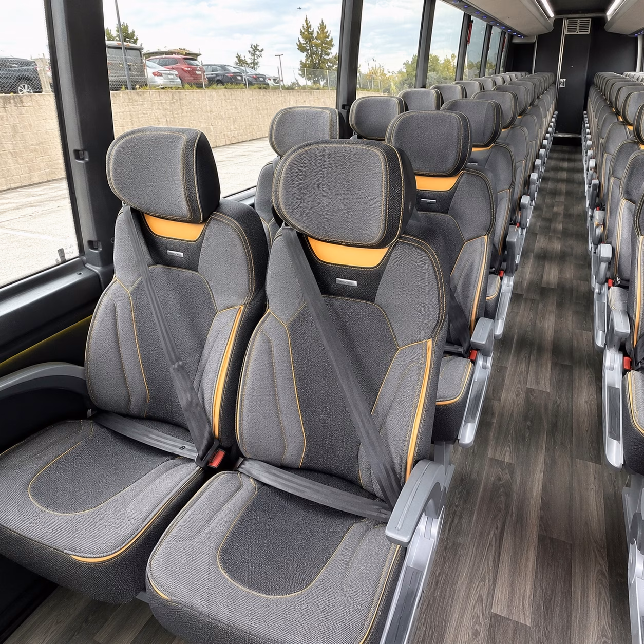 56 passenger charter bus inside