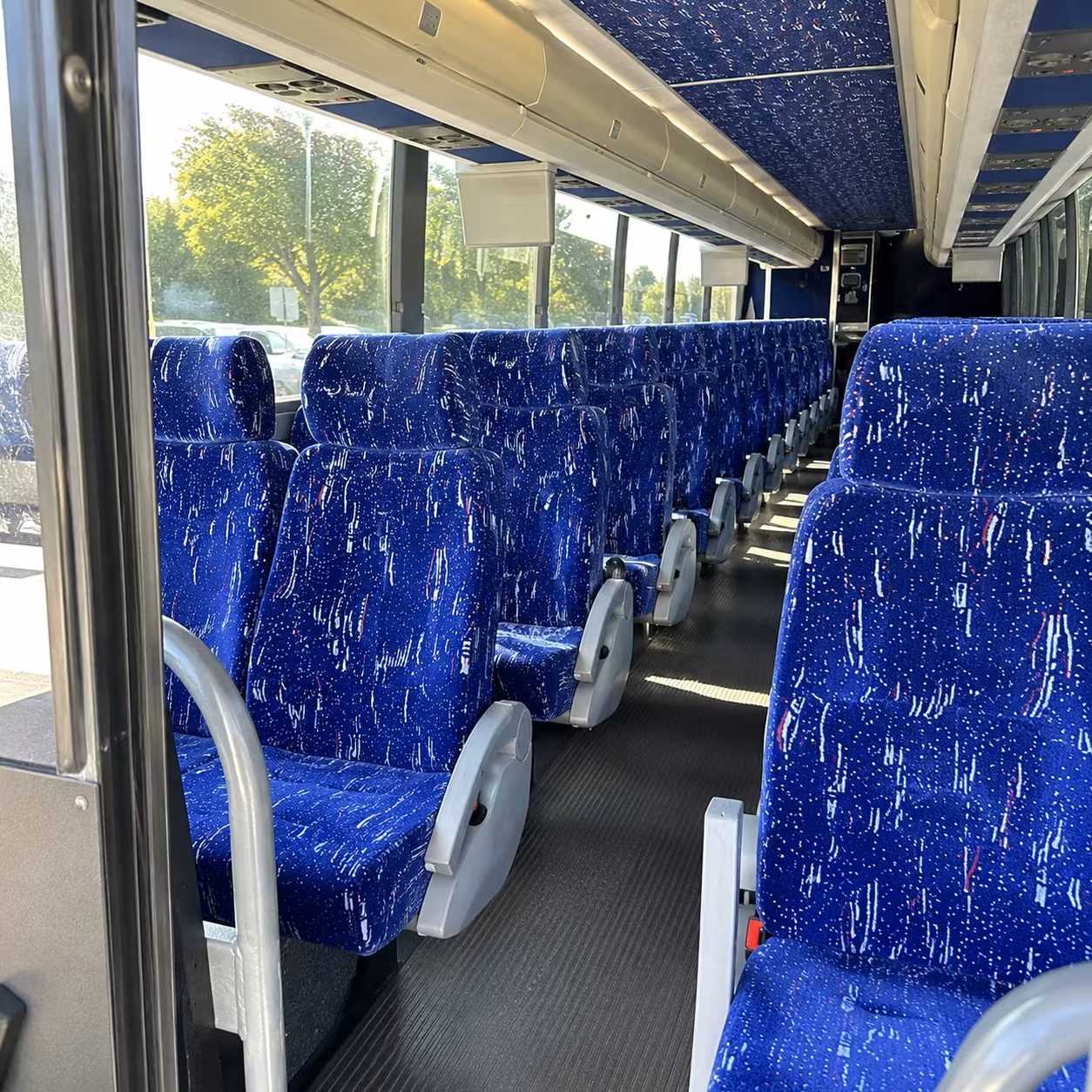 la mirada charter bus rental interior